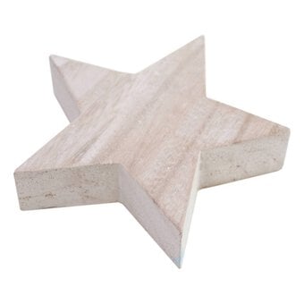 White Washed Wooden Star 15cm x 15cm x 3cm image number 3