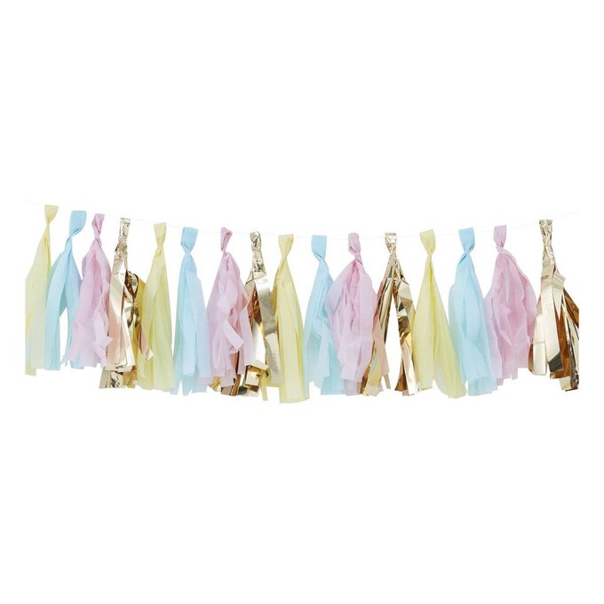 Ginger Ray Pastel and Gold Tassel Garland 2m image number 1