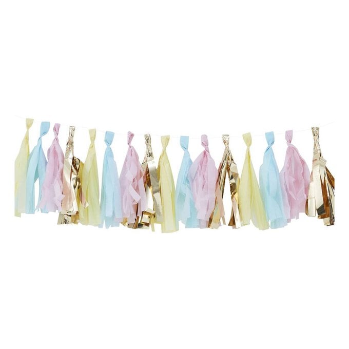 Ginger Ray Pastel and Gold Tassel Garland 2m