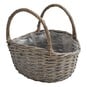 Washed Brown Wicker Basket with Handles 31cm image number 1