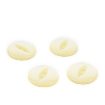 Hemline Cream Basic Fish Eye Button 4 Pack