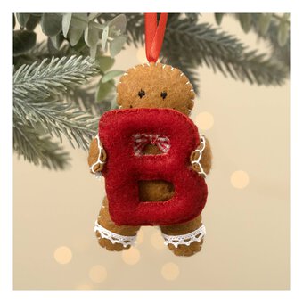 Hanging Gingerbread Felt Letter B Decoration