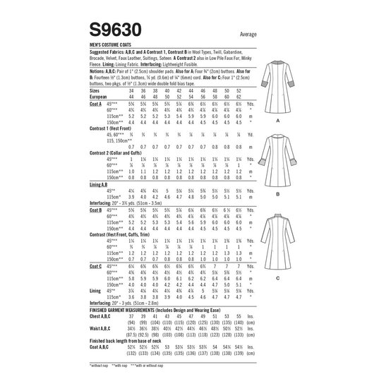 Simplicity Men's Costume Sewing Pattern S9630 (AA 34-42) image number 2