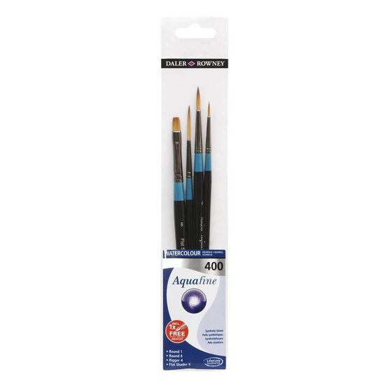 Aquafine Short Handled Watercolour Brushes Set 400 4 Pack image number 1