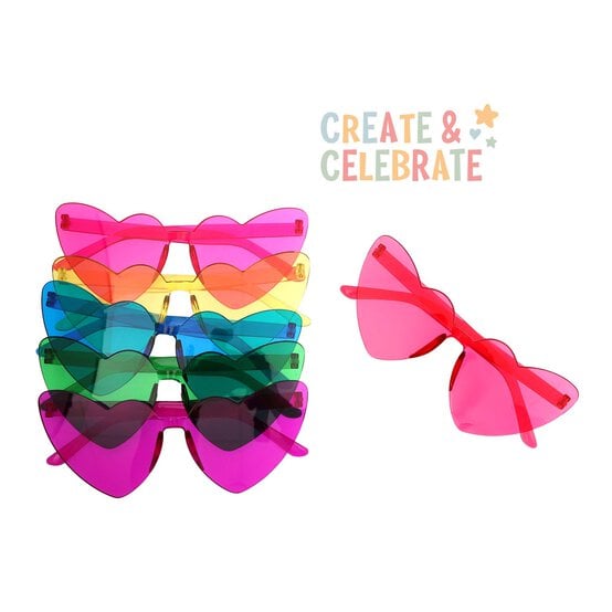 Create & Celebrate Heart Party Glasses 6 Pack image number 1