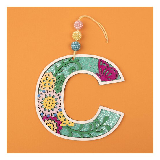 Wooden Filigree Hanging Letter G 12cm image number 2