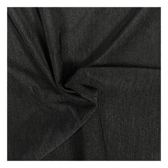 Black Stretch Slub Fabric by the Metre