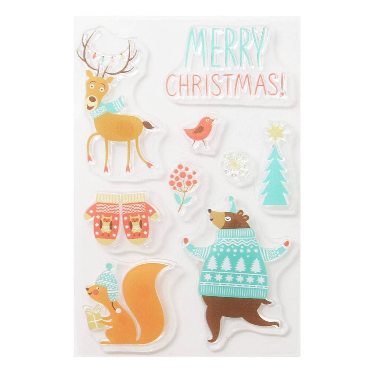 Christmas Woodland Animals Clear Stamps 9 Pack Hobbycraft