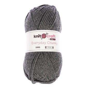 Knitcraft Grey Everyday Chunky Yarn 100g 