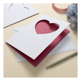 Heart Aperture Cards and Envelopes 5 x 7 Inches 12 Pack
