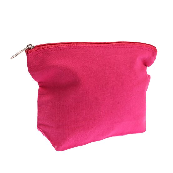 Hot Pink Cotton Zip Pouch 24cm x 17cm image number 2