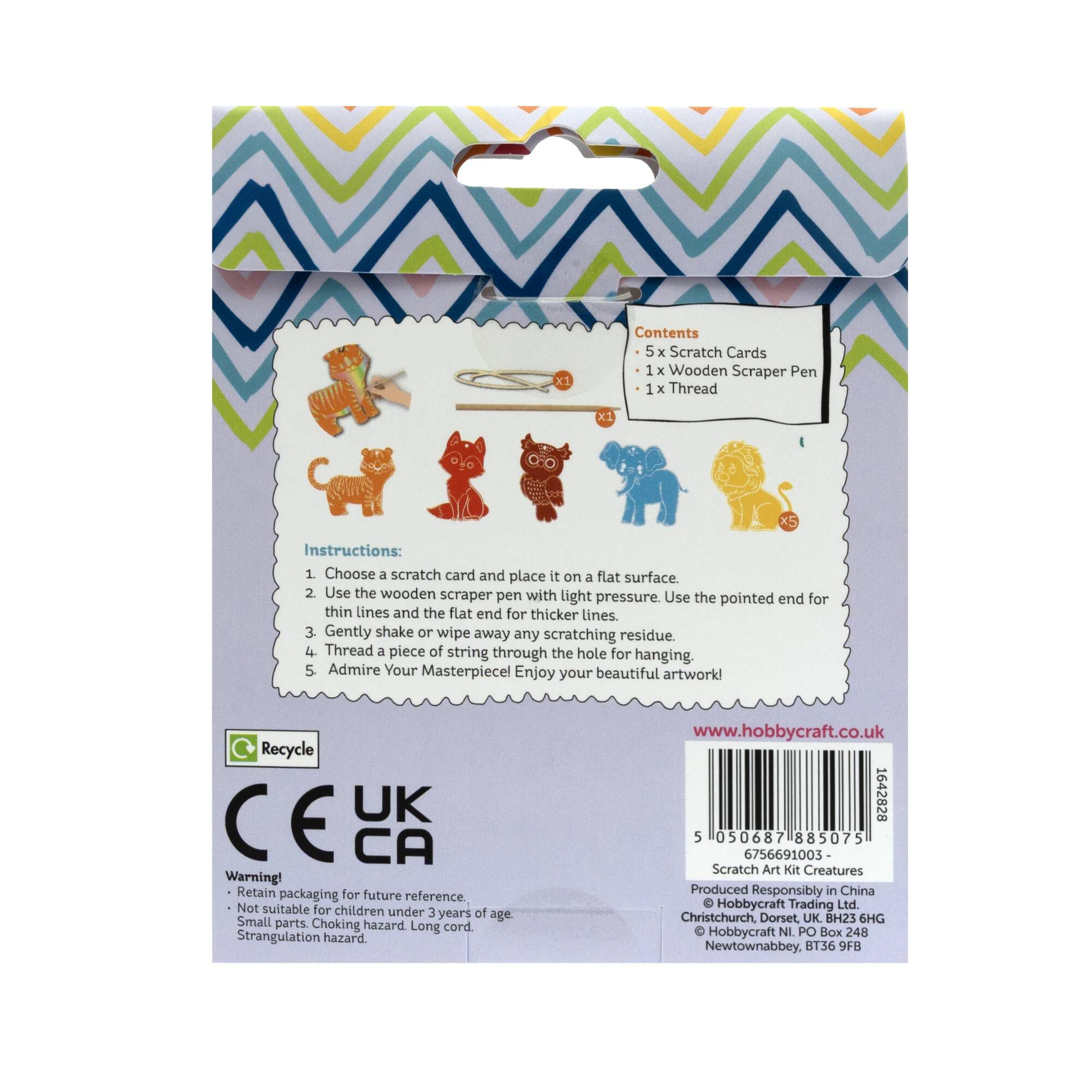 Animal Scratch Art Kit 5 Pack | Hobbycraft
