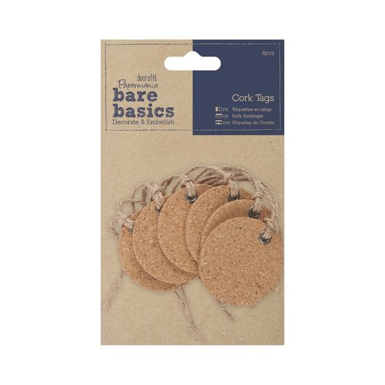 Papermania Round Cork Gift Tags 6 Pack  image number 1