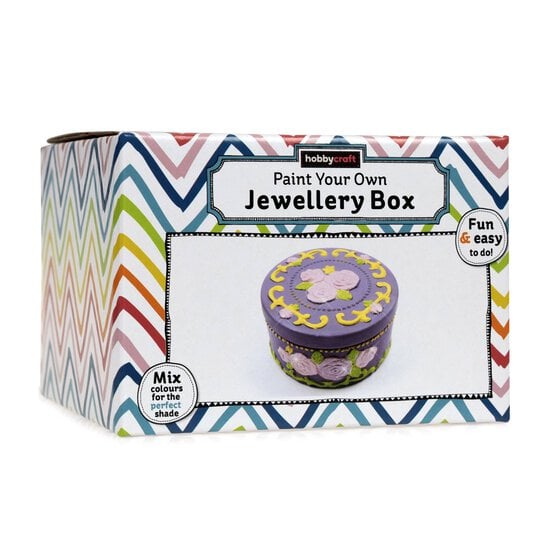 Paint Your Own Round Jewellery Box 11cm x 6cm image number 6