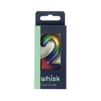 Whisk Metallic Rainbow Number 2 Candle
