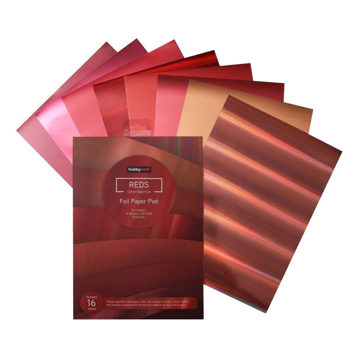 Red Foil Paper Pad A4 16 Sheets Hobbycraft