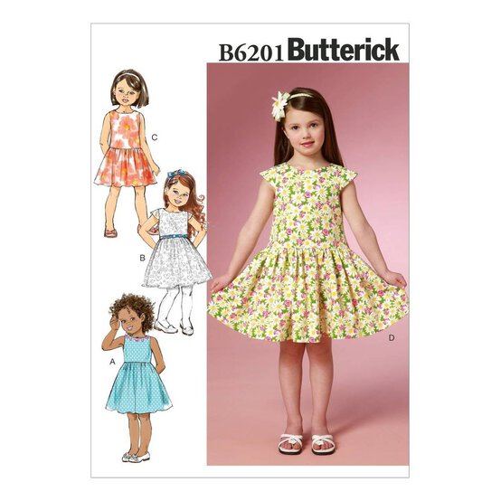 Butterick Kids&rsquo; Dress Sewing Pattern B6201 (6-8) image number 1