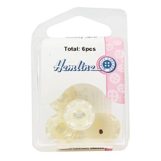 Hemline Cream Basic Scalloped Edge Button 6 Pack image number 2