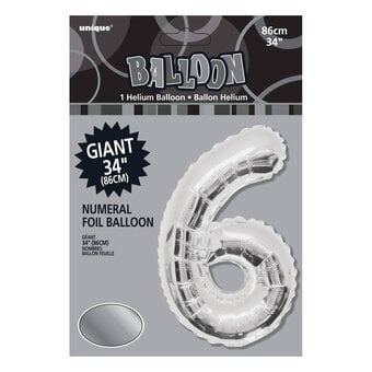 Extra Large Silver Foil 6 Balloon image number 2