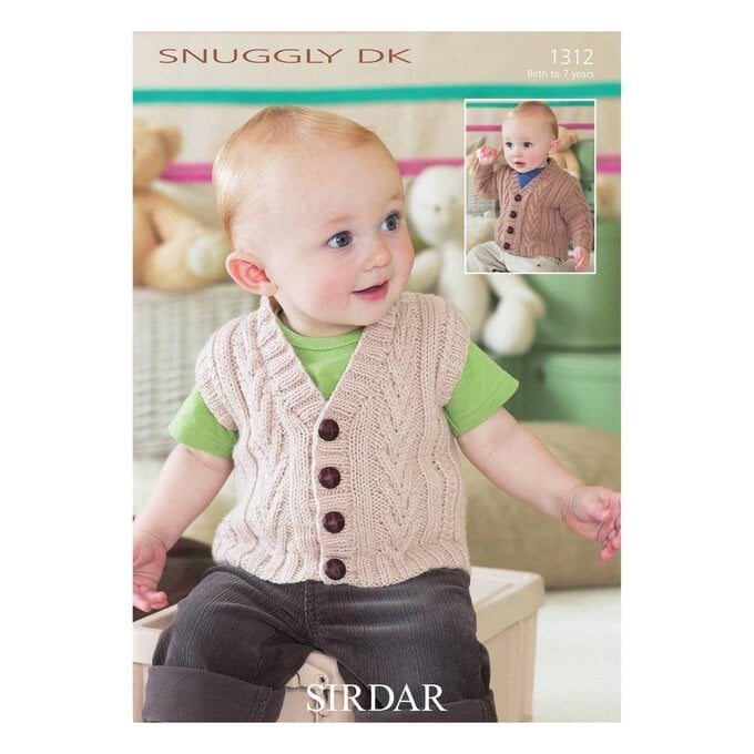 Sirdar Snuggly DK Waistcoat and Cardigan Digital Pattern 1312 image number 1
