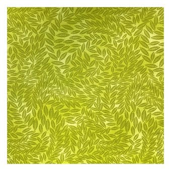 Lime Cotton Textured Leaf Blender Fabric by the Metre