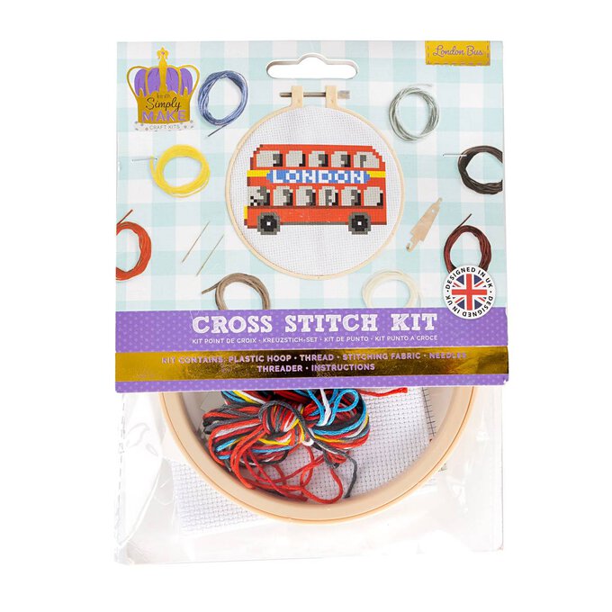 London Bus Coronation Cross Stitch Kit 5 Inches Hobbycraft