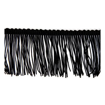Black Charleston Fringe by the Metre