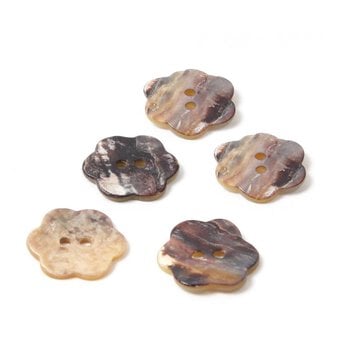 Hemline Assorted Shell Mother of Pearl Button 5 Pack