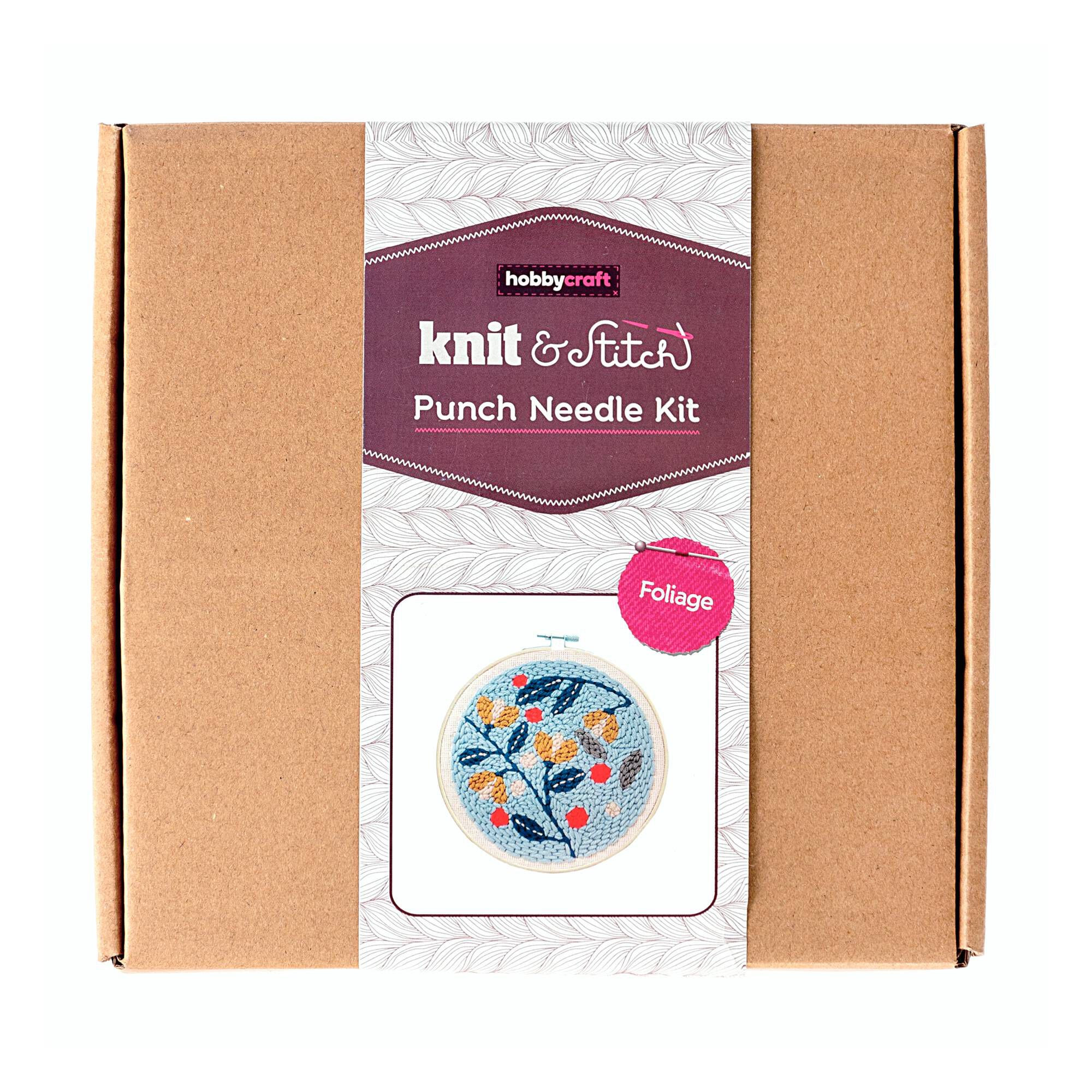 Foliage Punch Needle Hoop Kit 20cm Hobbycraft