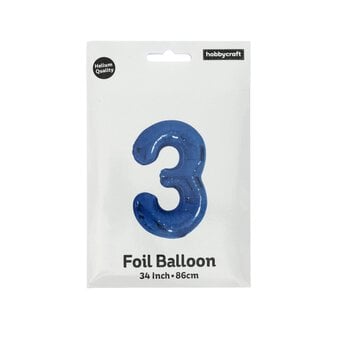 Extra Large Blue Foil Number 3 Balloon image number 3