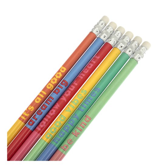 Bright Slogan Pencils 6 Pack image number 2