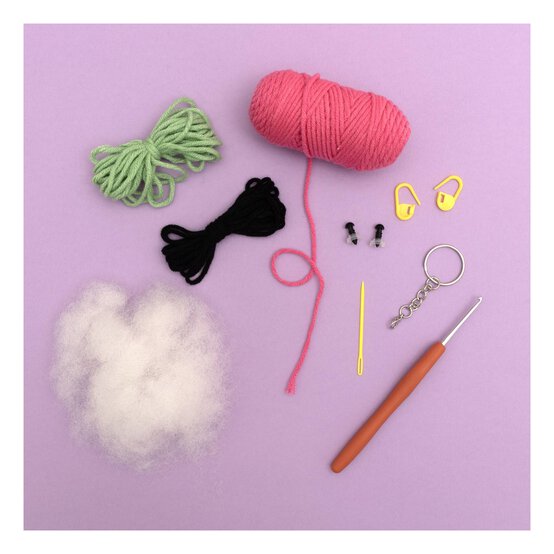 Made With Love Peach Crochet Keychain Kit image number 3