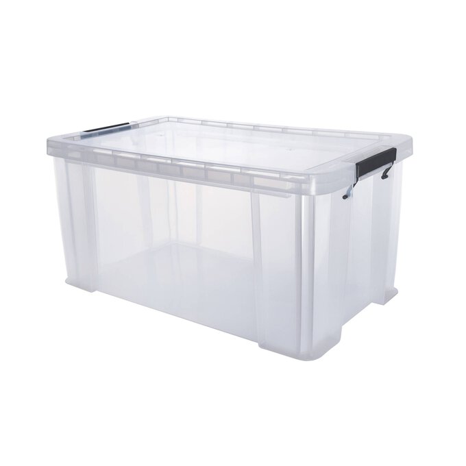 Whitefurze Allstore Clear Storage Box 54 Litres Hobbycraft