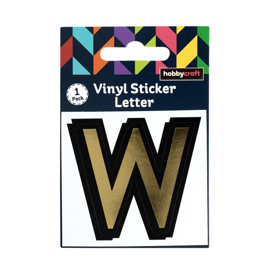 Black and Gold Vinyl Letter W Sticker 5cm image number 5