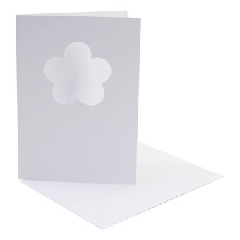 Heart and Flower Aperture Cards and Envelopes 5 x 7 Inches 12 Pack