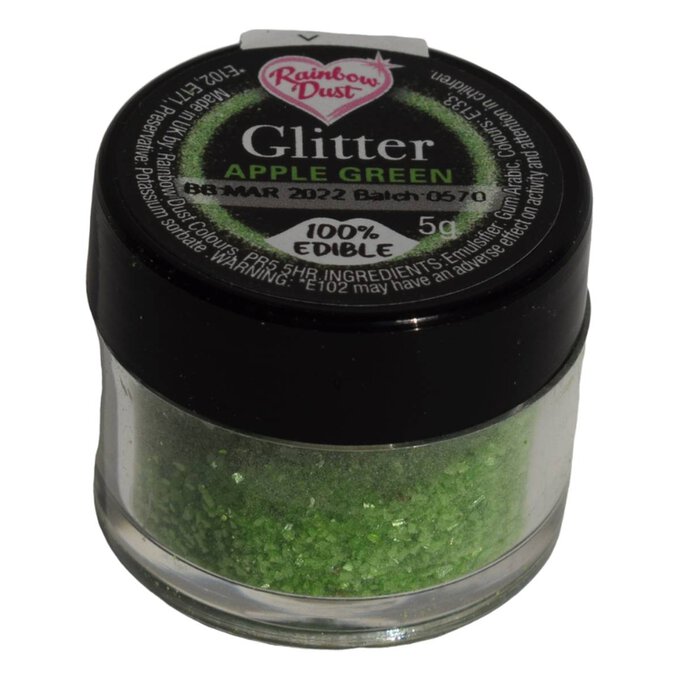 Rainbow Dust Apple Green Edible Glitter 5g Hobbycraft