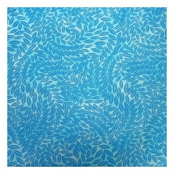 Turquoise Cotton Textured Leaf Blender Fabric by the Metre image number 2