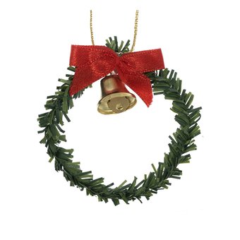 Doll&rsquo;s House Christmas Wreath with Bow and Bell 