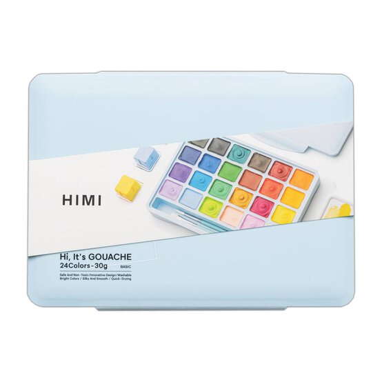 HIMI Blue Jelly Cup Gouache Set 30ml 24 Pack  image number 1