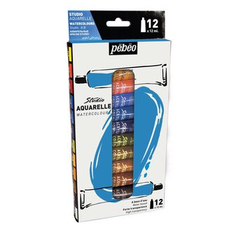 Pebeo Studio Aquarelle Watercolours 12ml 12 Pack