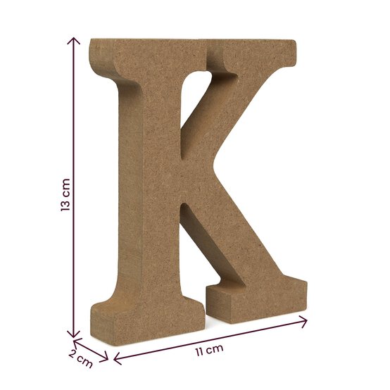 MDF Wooden Letter K 13cm image number 4