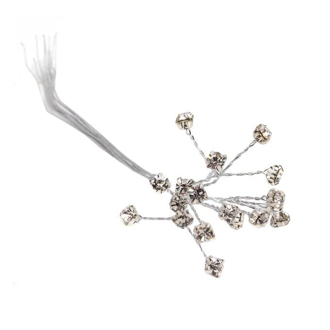 Silver Diamante Branches 12 Pieces image number 1