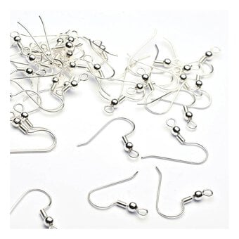 Beads Unlimited Silver Plated Long Ballwire Fish Hooks 28 Pack