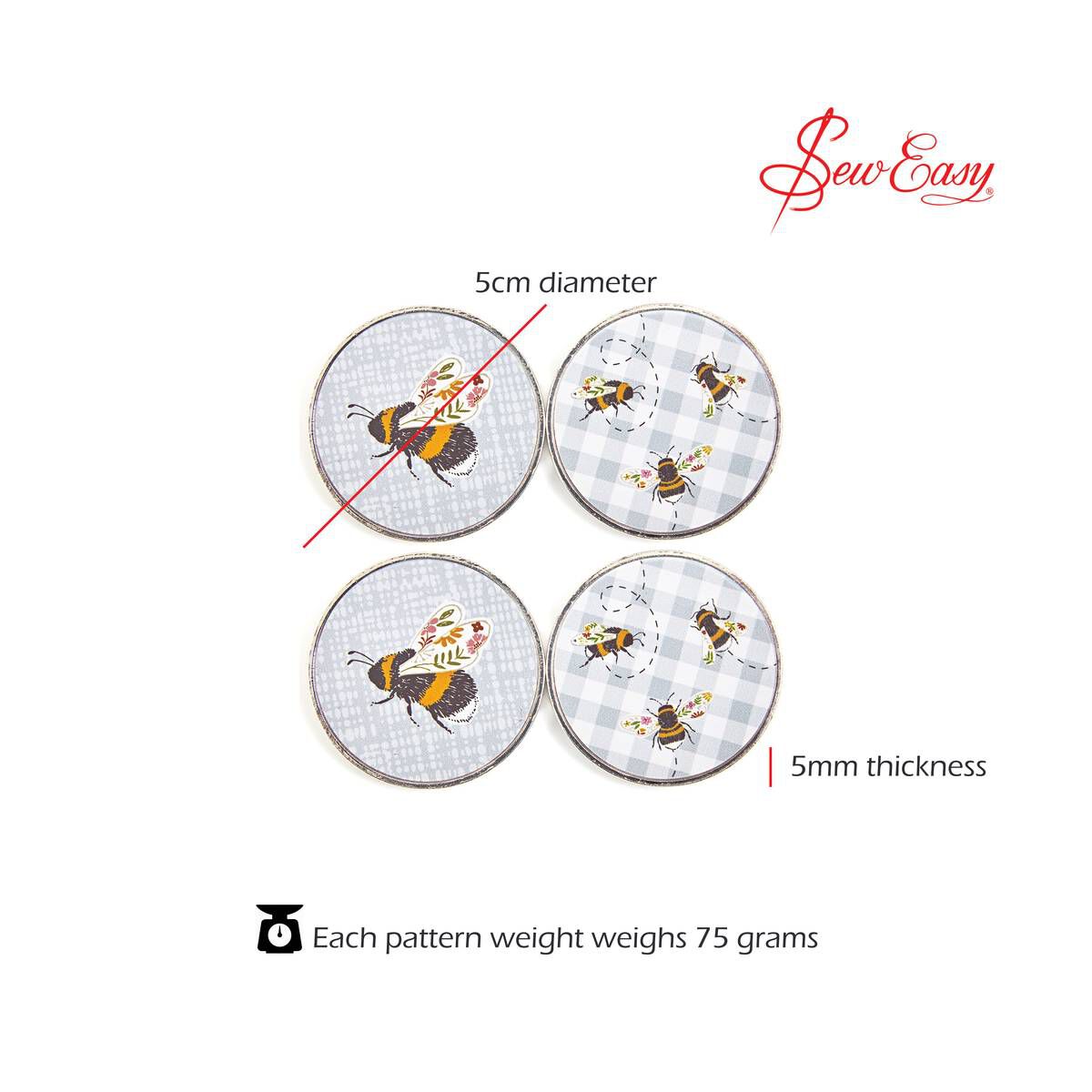Sew Easy Bee Fabric Weights 4 Pack Hobbycraft