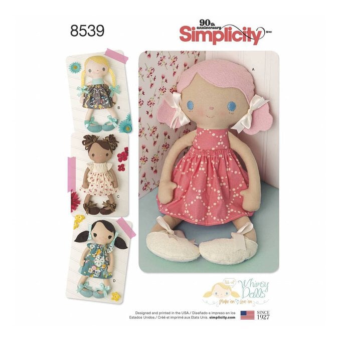 Simplicity Whimsy Dolls Sewing Pattern 8539 image number 1