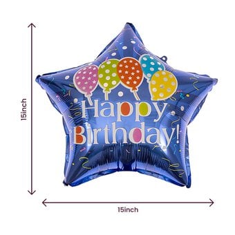 Large Happy Birthday Foil Star Balloon image number 2
