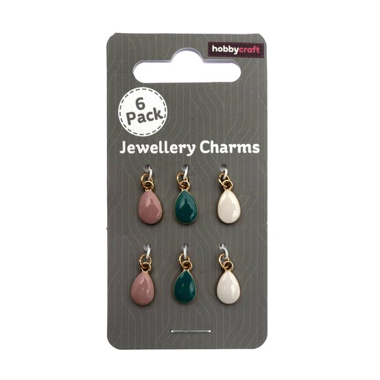 Gold Droplet Jewellery Charms 6 Pack image number 1
