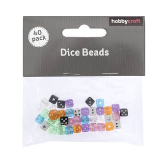 Coloured Dice Beads 6mm 40 Pack