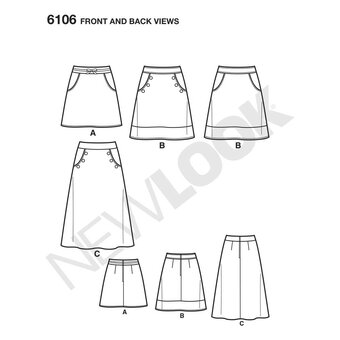New Look Women's Skirts Sewing Pattern 6106