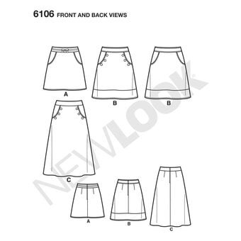 New Look Women's Skirts Sewing Pattern 6106